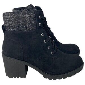 Sun + Stone Romina Women's Size 11 M Black Combat Lace-up Boots